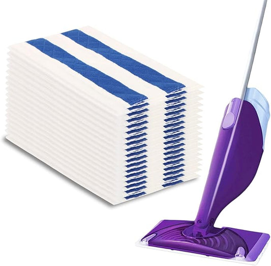 30 PCS Mopping Pad Refill for Wet Jet Mop,Multi-Surface Semi-Disposable Mop Pad Compatible with Swiffer Wetjet & All 10-11'',Thickned and Absorbent Wet Pads Refill