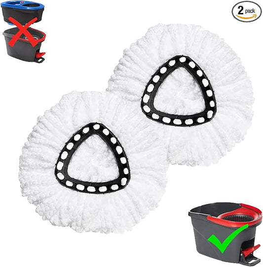 2 Pack Mop Replacement Heads for O-Ceda EasyWrin Spin Mop, Microfiber Spin Mop Refills, Easy Cleaning Mop Head Replacement