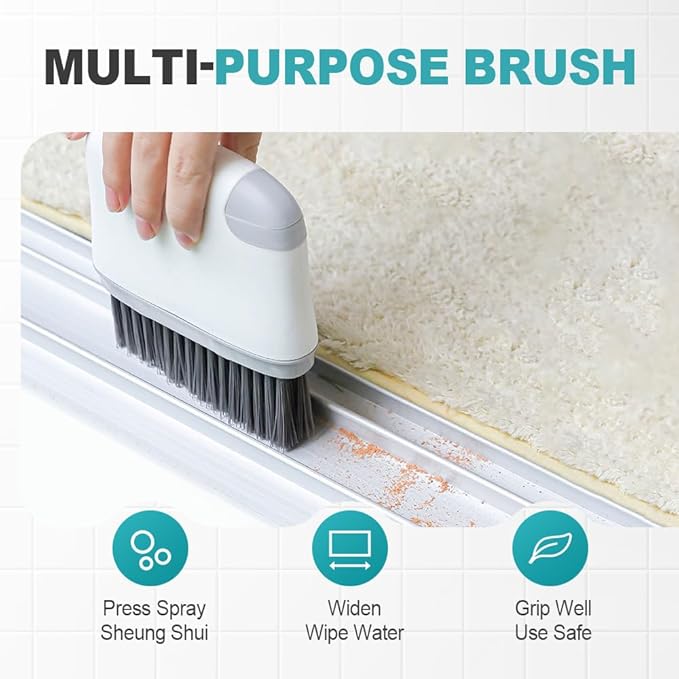 Magic Window Track Cleaner,2026 New Multipurpose Cleaning Brush for Window Grooves,Grout Cleaner Hand-Held Window Track Cleaner Cleaning Tools for Window Lides (Light Grey)