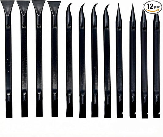 3 Different Cleaning Heads Car Beauty kit, 12Pack No-Scratch Plastic Scraper Tool Car Cleaning kit, Easy to Clean Small Spaces and Gaps, Suitable for Cleaning Car Interior Details