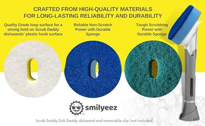 Smilyeez Green Heavy Duty Scrubbing Sponge Refill for use with The Dish Daddy (Reg. TM) Dishwand (10 Pack) Refill Head