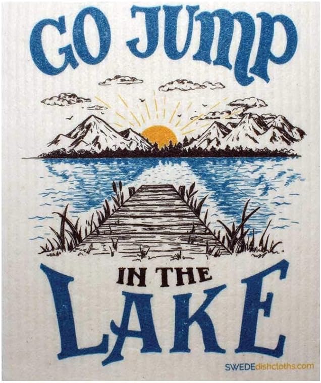 SWEDEdishcloths - Cellulose Sponge Dish Towels - Mixed Set of 3 (One of Each Design) Lake Life Swedish Dish Cloths