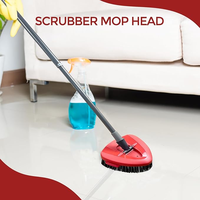 Scrub Brush, 2 Pcs Spin Mop Scrub Brush Head Compatible with EasyWring 1-Tank System, Hard Bristle Cleaning Brush for Bathroom, Kitchen, Tub and Tile