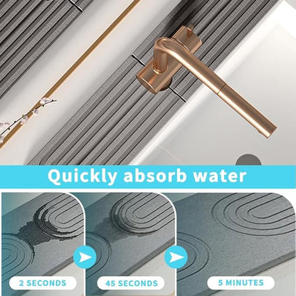 Diatomite kitchen sink splash guard behind faucet - 24inch stone drying mat for kitchen counter, mordern absorbent mat of kitchen sink accessories