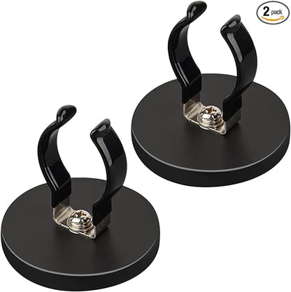 MUTUACTOR Strong Magnetic Hooks,Scratch-Resistant Heavy Duty Magnetic Hooks for Flashlight Holder,2-Pack Large Opening Strong Magnets Flexible Clamps for Garage Garden Workshop Storage Tools