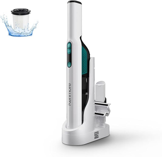 Kenmore HV3005 11.1V Brushless Cordless Handheld Vacuum Cleaner Lightweight Versatile and Portable Hand Vac Powerful Suction with 2-Speed Power Control for Pet Hair, One-Touch Empty for Car & Home