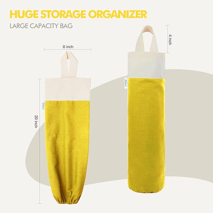 Plastic Bag Holder, Wall Mount Grocery Bag Holder for Plastic Bags Storage, Cotton Shopping Garbage Sack Organizer, Large Trash Bag Dispenser for Home Kitchen Decor