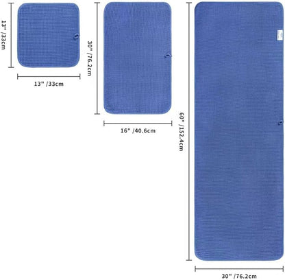 POLYTE 430 GSM Microfiber Quick Dry Lint Free Oversize Bath Towel Set, 6 Piece (Waffle Weave)