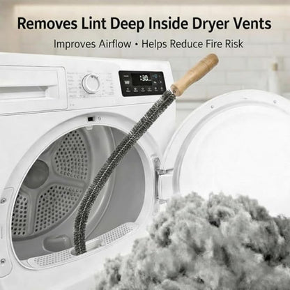2-Pack Dryer Vent Cleaner Kit - Long Flexible Dryer Lint Brush & Refrigerator Coil Cleaner - Multi-Use Radiator Brush & Lint Trap Cleaning Tool for Fire Prevention