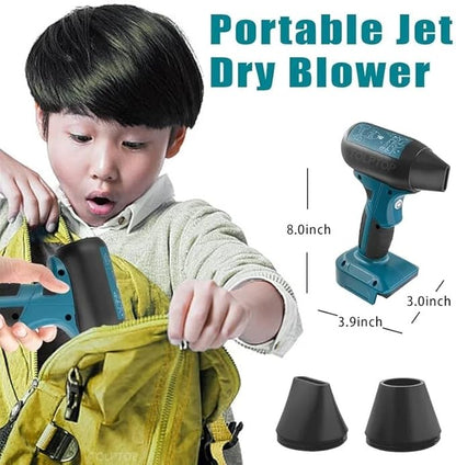 Mini Jet Dry Blower Turbo Fan Compatible with Bosch 18V Battery, for Bosch Battery Powered 130000RPM Portable Handheld Cordless Blower for Car, Leaf, Workshops, Lawns, Cleaning(no Batteries)