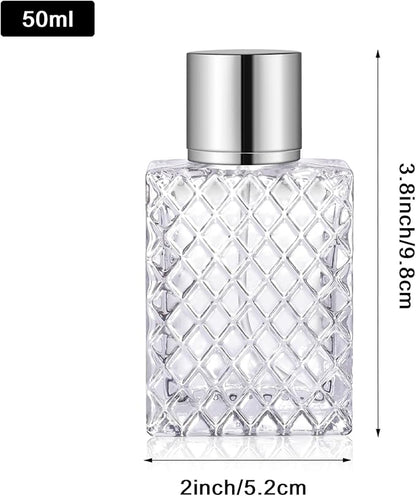 Vintage Glass Spray Bottle - 50ml/1.7 Oz Refillable Perfume Atomizer with 3 Dispenser Types