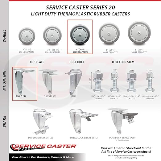 Rubbermaid Cube Replacement Swivel and Rigid Caster Set Quiet Fits Rubbermaid Cube Utility Truck