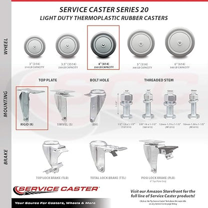 Rubbermaid Cube Replacement Swivel and Rigid Caster Set Quiet Fits Rubbermaid Cube Utility Truck