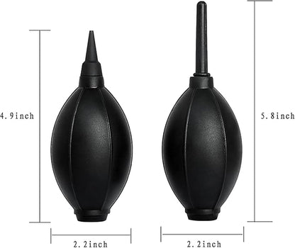 Silicone Soft Tip Manual Air Blower,Dust Cleaner for DSLR,Camera Lens,Camera Sensor,LCD,Keyboard,Watch,Coffee Machine,Cleaning Air Blower (Long+Short Nozzle)