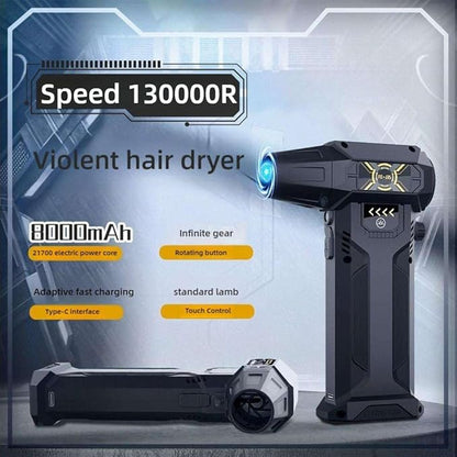 Ac-27 Air Duster, 2025 Upgraded Ac-27 Turbo Fan with Led Light,130000rpm Electric Air Duster,Rechargeable Cordless High-Speed Ac-27 Duster,120w High Power Air Duster for Computer Outdoor