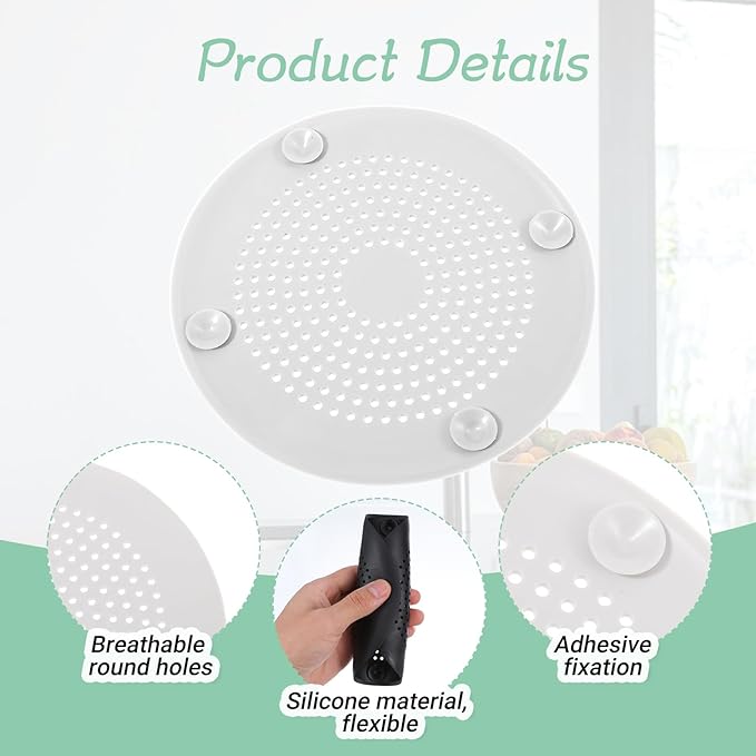 4Pcs Silicone Drain Covers Round Hair Drain Catcher with Suction Cup Shower Drain Hair Catcher Hair Stopper Shower Drain Covers for Shower Drains Bathroom Kitchen Bathtub Sink Easy to Install andClean
