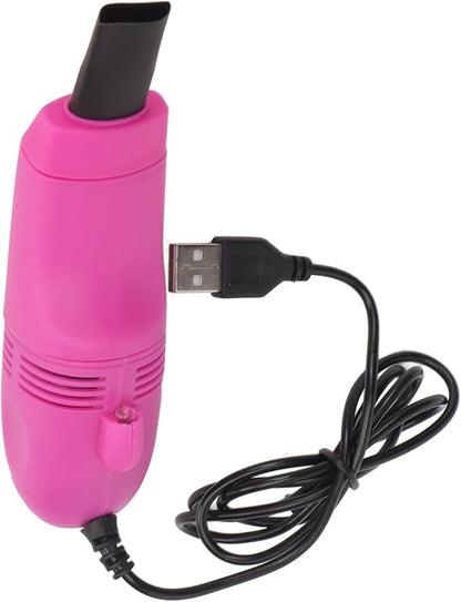 Mini Keyboard Cleaner, Stable Current Mini Computer Vacuum USB Handheld for Crumb (Rose Red)