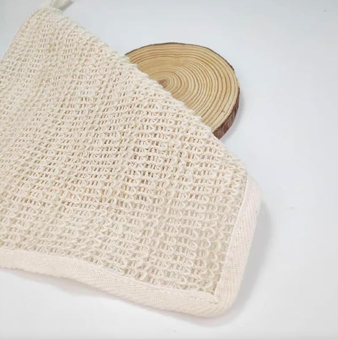 Natural Bath Body Washing Cloth, 100% Biodegradable Sisal Exfoliating Loofah Towel,