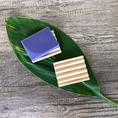 Dead Sea Mud and Neem Soap - Made with Natural and Organic Ingredients 4.5 oz Bar & 2 Pack Soap Dish, Draining Dish - 100% Natural Poplar Wood, No Chemicals