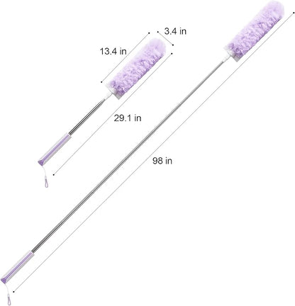 JOYMOOP Ceiling Fan Cleaner Duster and Cobweb Duster with Extension Pole, 28–98 Inch Handle and 9 Refills for High Ceilings and Furniture