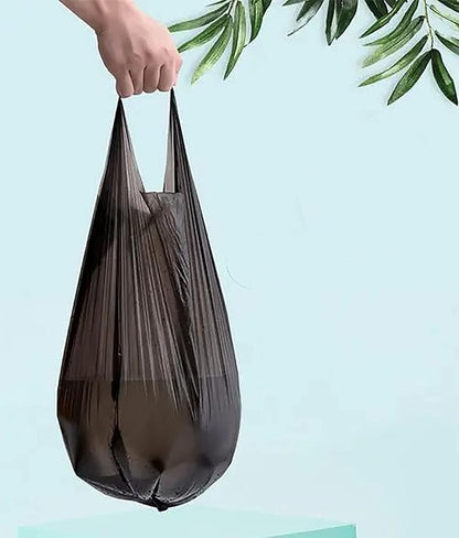 4 GALLON Bathroom Trash Bags Black, 15 Rolls/300 Counts Small HANDLES Garbage Bags for Office, Bathroom Wastebasket Waste Bin Black Portable Rubbish Bags (Black 300pcs)