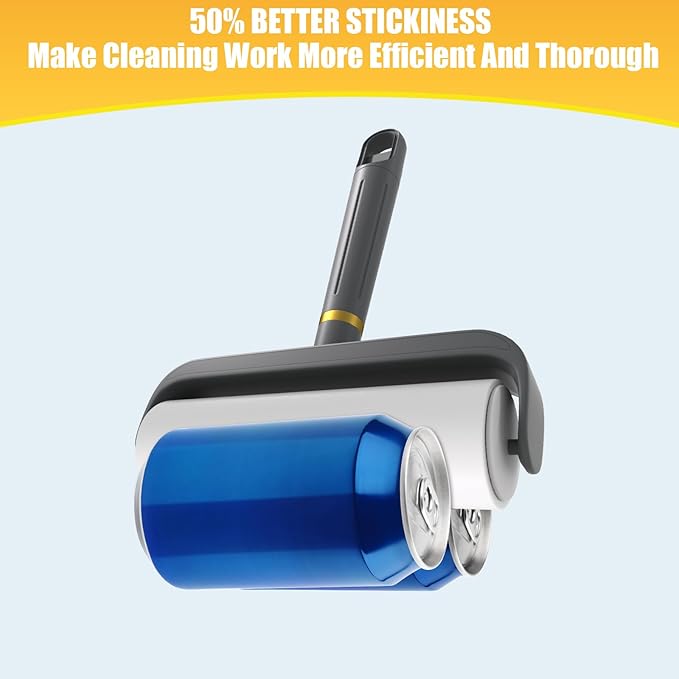 Dymoll 6.3" Large Surface Lint Roller Refills, Extra Sticky Roller for Clothing, Pet Hair, Furniture Cleaning, 6 Refills Total 600 Sheets