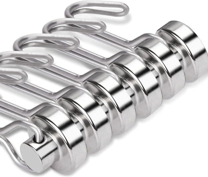 E BAVITE Swivel Swing Magnetic Hooks New Upgraded, 30LB（6pack） Refrigerator Magnet Hook Strong Neodymium Magnets, Perfect for Refrigerator and Other Surfaces,60mm(2.36in)