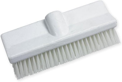 SPARTA 40423EC02 Plastic Floor Scrub Brush, Wall Brush, Equipment Brush With Nonabsorbent Bristles For Industrial Kitchens, Hospitals, Commercial Cleaning, 10 Inches, White, (Pack of 2)