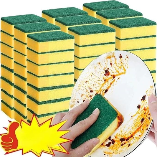 30 Pack Highly Absorbent Double-Sided Magic Cleaning Sponge Brush - Household Kitchen Cleaning Tool for Dishes, Pot Rust, Apartment, Car & Bike Rag