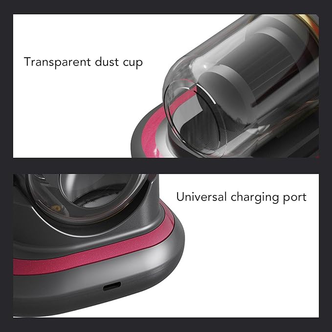 Mattress Vacuum Cleaner, 12Kpa Suction Bed Vacuum Cleaner with UV Light,Handheld Bed Vacuum Cleaner with Smart Dust Sensor, HEPA Filter, Effectively Cleans Bedding, Sofas, Carpets