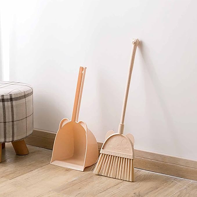 Heavy Duty Broom and Dustpan Set for Sweeping Lightweight, Indoor Tools with Long Handle, Static-Free Bristles Ideal for Hardwood Floors, Tile, Pet Hair and Daily Use