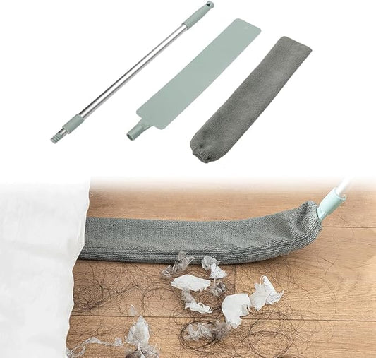 2025 Upgraded Retractable Gap Dust Cleaning Artifact |Extendable Duster Cleaning Tool for Hard-to-Reach Areas |Reusable Washable Dusting Wand for Home,Ceiling,Blinds,Under Furniture (Light Blue, 1 PC)