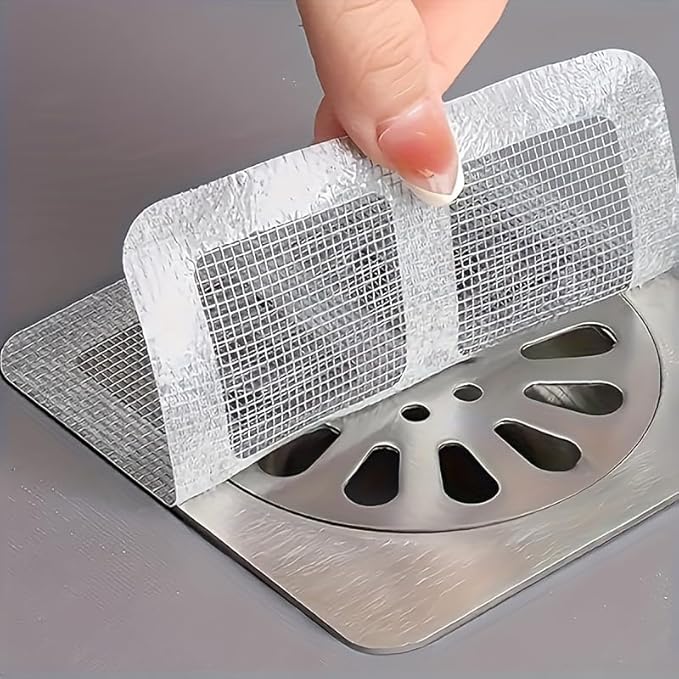 20 PCS Disposable Shower Drain Hair Catcher Mesh Stickers, Disposable Floor Drain Sticker, Bathroom Drain Trap Fine Mesh Kitchen Drain Strainer, Laundry, Bathtub, Kitchen.