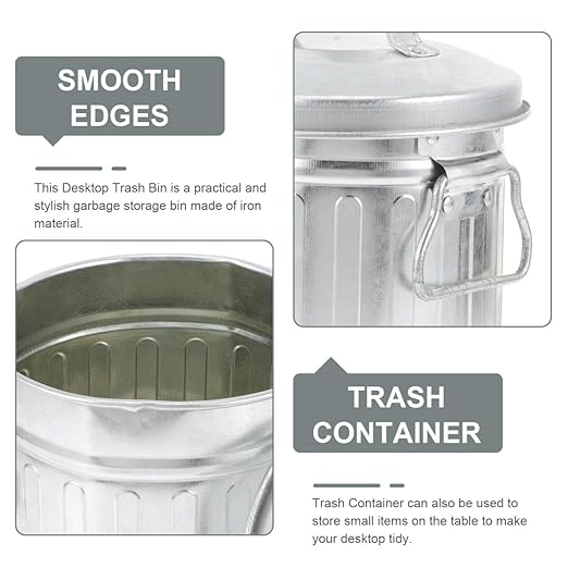 Zerodeko Ash Bucket with Lid Galvanized Iron Metal Fireplace Charcoal Bucket Ash Can Coal Bucket Small Trash Can Pen Storage Kitchen Compost Bin for Burning Stove B