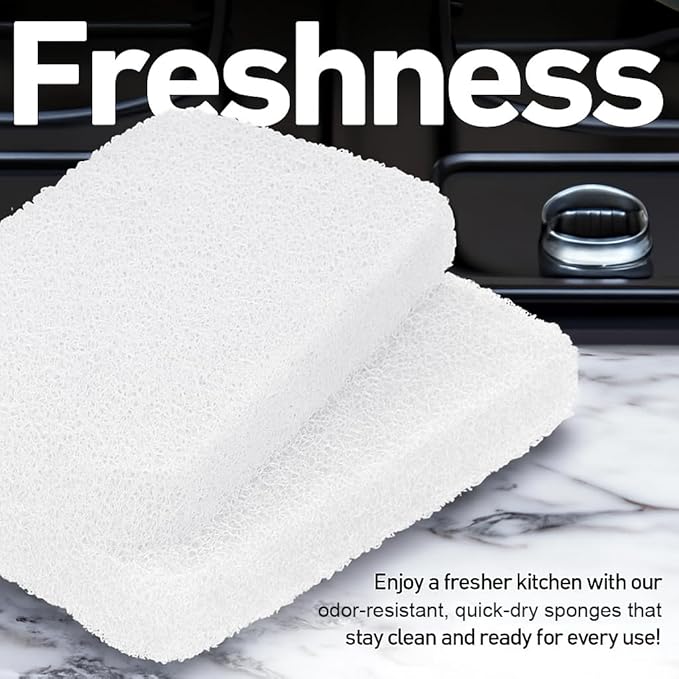 Casanero 6 Pack Silicone Dish Sponges, Heavy Duty Non Scratch Sponges for Dishwashing, Reusable Household Cleaning Sponges for Kitchen, Countertop, Bathroom, Non Stick Cookware or Car