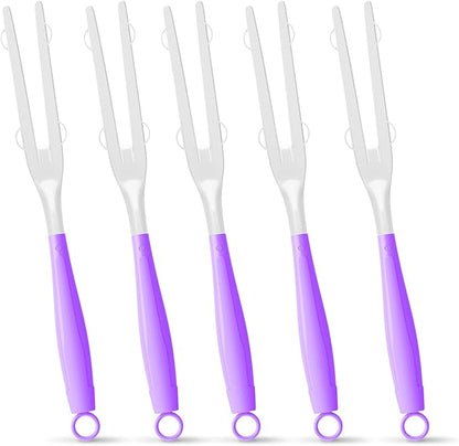 5PCS Duster Refills Folding Handles Set Compatible with Swiffer Dusters,Disposable Static Dust Removal Brush Handle for Dusting Electronics,Furniture,Blinds,Ceiling Fans (5, Purple)