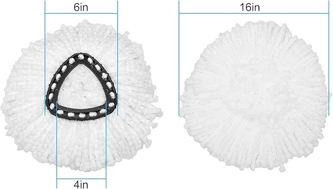 12Pack Spin Mop Heads Replacements - Easy Cleaning Microfiber Refills, 360 Degree Replacement Heads for All Hard Surfaced Floors