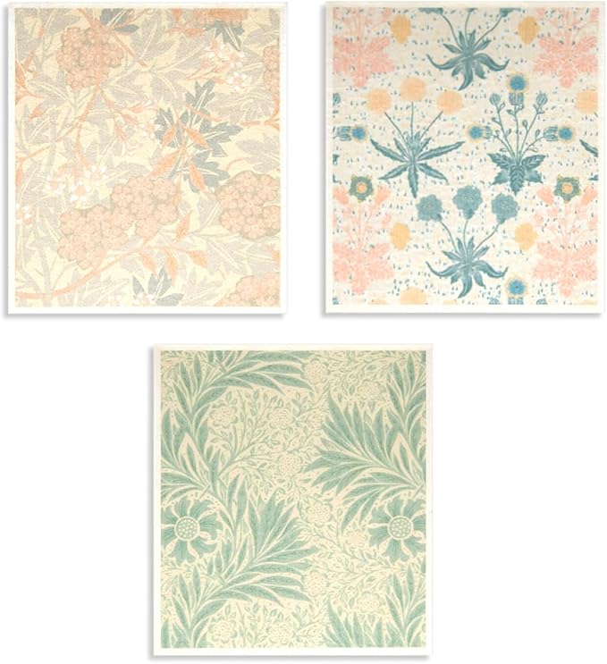 6 - Pack Swedish Kitchen Dish Cloths - Reusable Paper Towels for Counters & Dishes - Eco Friendly Cellulose Sponge Cloth (Flower Pattern)