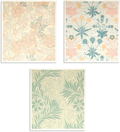 6 - Pack Swedish Kitchen Dish Cloths - Reusable Paper Towels for Counters & Dishes - Eco Friendly Cellulose Sponge Cloth (Flower Pattern)