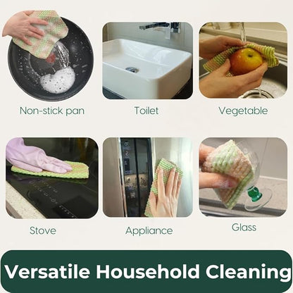 mibboom's Plant-Based Dish Scrubber [10 Pack] - Non-Scratch Corn Scourer, Odor-Free Kitchen Sponges, No Microplastic Dish Cloths for Nonstick Pans, Made in Korea