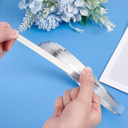 PandaHall Aluminium Metal Foil Sheet Roll 1060 Grade 0.5mm 0.4 Inch x 16.4Ft High Purity Aluminum Flashing Roll, Metal Strips Bendable Aluminium Strip Wire for Jewelry Making