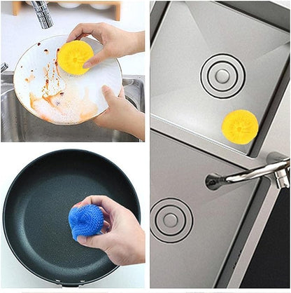 Plastic Scrubbers for Pots and Pans, Round Poly Mesh Scouring Pads, Assorted Colors Kitchen Cleaning Scourers for Dish Washing (15 Pcs)