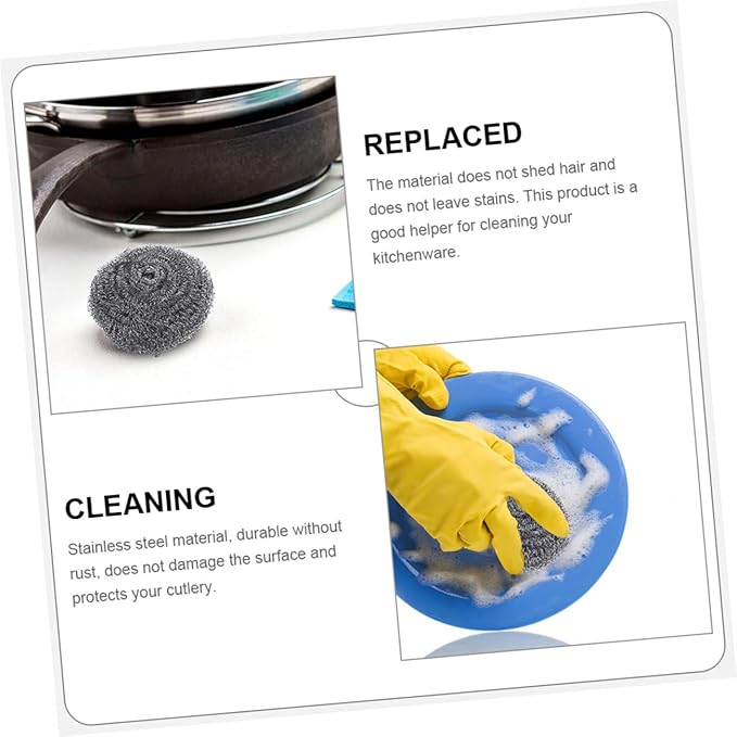 MAGICLULU 20pcs Scrubber for Pots and Pans Cleaning Balls for Ovens Grills and Kitchen Use Heavy Duty Metal Scrubbers for Efficient Cleaning