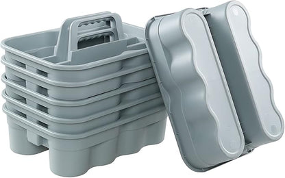 Plastic Cleaning Tote Caddy, Plastic Caddy with Handle, 6 Pack
