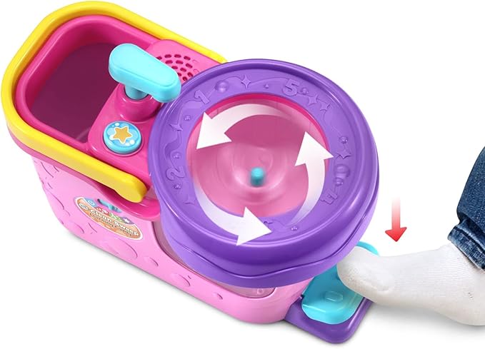 LeapFrog Clean Sweep Learning Caddy, Kids Mop and Broom Cleaning Toy Set for Ages 3-5, Pink