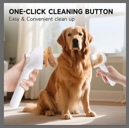Pet Steam Brush for Dog & Cat – 3-in-1 Spray Hair Removal Comb for Shedding & Grooming, Softens Fur & Reduces Static – Water Brush for Long & Short Coats, Bath-Hating Pets, Includes Waterless Shampoo