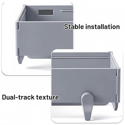 2PCS Foldable Trash Bag Holder, Portable Hanging Garbage Can Rack with Fixing Snap for Kitchen Cabinet Doors, Ideal for Small Spaces, RVs and Camping