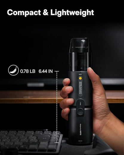 HOTO Handheld Vacuum Cleaner Cordless, Desk Vacuum Cleaner Compressed Electric Air Duster 15000Pa Suction, 4-in-1 Portable Vortex Vacuum Dust Buster Air Blower for Computer, Keyboard, Coffee Grounds