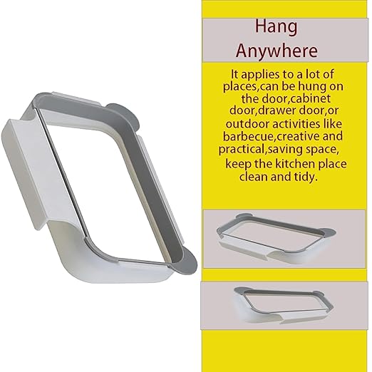 NeilBee Stylish Cute Hanging Trash Bag Holder fits Kitchen cabinets Perfectly， Drill-Free and Tool-Free for Fast Installation, Effectively Freeing up Kitchen Counter and Cabinet Space.