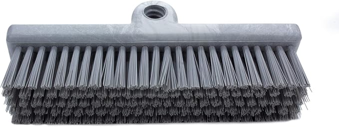 SPARTA 40423EC23 Plastic Floor Scrub Brush, Wall Brush, Equipment Brush With Nonabsorbent Bristles For Industrial Kitchens, Hospitals, Commercial Cleaning, 10 Inches, Gray, (Pack of 2)